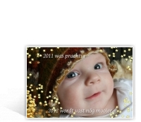 Voorbeeld foto kerstkaart met sterretjeslijst