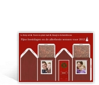 Voorbeeld foto kerstkaart met vouwhuisje