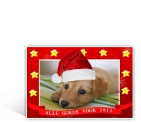 Voorbeeld foto kerstkaart met lintenlijst