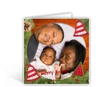 voorbeeld foto kerstkaart met foto en kerstversiering