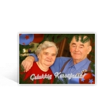 Voorbeeld foto kerstkaart met neontekst en sparretakken 