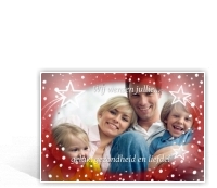 voorbeeld foto kerstkaart ronde fotolijst gloeisterren