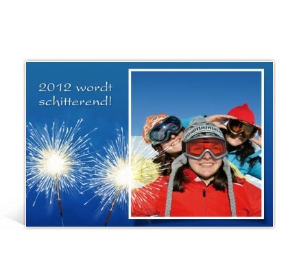 voorbeeld foto kerstkaart met foto en vuurwerk 
