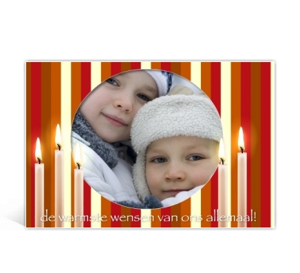 voorbeeld foto kerstkaart foto en kaarsen